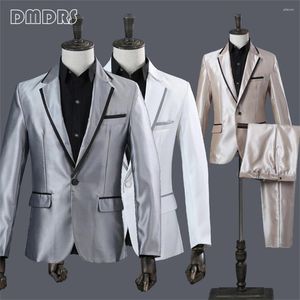 Ternos masculinos de terno formal conjunto para o jantar de festa de casamento 2 peças calças blazer de um botão Tuxedo Men Groom Dress Wear Plus Size