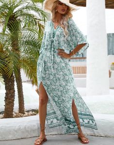 Sukienki robocze Ayualin Vintage Top Top Summer Bluzki Spódnice Boho Beach 2 -częściowy bawełniany Rayon Floral Print Suit dla kobiet maxi