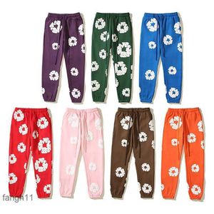 2024 Early Spring New d T-line Kapok Pattern Printed Casual Plush Pants for Both Men and Women in the Same Batch