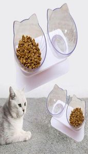 Kattskålar matare husdjur dubbel nonslip med upphöjd stativ mat och vatten för katter hundar skålförsörjning8523792