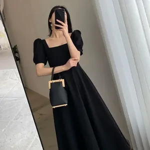 Casual Dresses Women Black Dress For Summer Overknee Long Vestido De Mujer Femme Robe