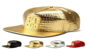 2017 Lüks 50cent Beyzbol Kapakları Sahte Deri Altın Rhinestone Cockade Timsah Döküm Şapkaları Hip Hop DJ Rap Şapkalar Erkek Kadın Hediye4607342