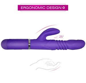 36 mais 6 modos Silicone Rabbit Vibrator 360 graus girando e empurrando G Dildo vibrador Toys sexuais adultos para mulheres7513962