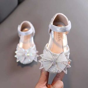 Flat Shoes Kids Shoes Bow Flats Childrens Princess for Girl Sandals 2024 Новое весеннее лето удобно маленькое E645 H240504