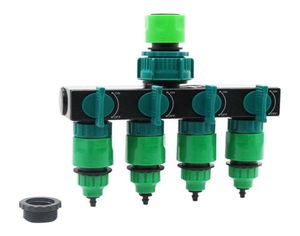 Garden Irrigation 4way Tap Hose Splitter Garden Drip 47 eller 811 Slangbeslag Röranslutning Bevattning Set 1 Set Y2001069814439