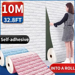 3D Foam Brick Wall Panels Stickers Self Adhesive Waterproof Living Room Wallpaper Decal Home Decor Wallcovering TV Backdrop 240429