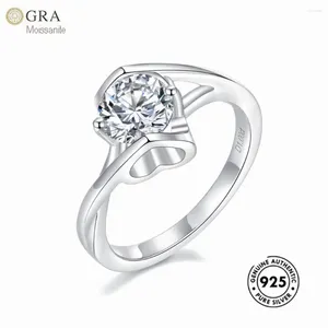 Cluster Rings Saller 1ct-2ct Moissanite Diamond Women Luxury Wedding Silver 925 Jewelry