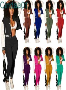 Frauen kleine Größe Tracksuits zweiteilige Set Designer Winter Baseball Uniform Jacken Jogginghosen Outfits Sweatsuits Joggers Hosen Spo2973879