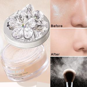 Crystal Flower Setting Powder Oil Control Compact Waterproof Exquisite genomskinlig ansikte Dupe Makeup Stor kapacitet 240426