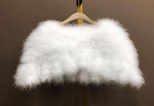 Lenços avestruz penas mulheres bolero bide -noonete capas manto pêlo de pêlo inverno outono wrap shawl broide casaco9370523
