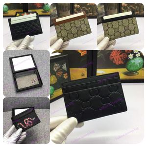 Exquisite Card Holders Credit card wallet package coin pack designer wallets Pigskin fabric Bank card package mini wallets clutch bag classic style 233166 G With box