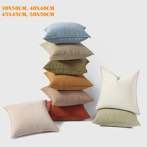 Tarcha de travesseiro Casa listrada fina de chenille, bordando tampa decorativa de arremesso de sofá colorido puro
