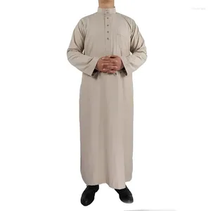 Etnik Giyim Thobe Satış Arabistan Elbisesi İslami Müslüman Orta Doğu Erkekler Polyester Karışık Pamuk Katar Robe
