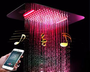 Bluetooth Müzik LED duş sprey şelale yağış 3 fonksiyonlu duş banyo masajı duş başlığı 580380mm 304 sus duşları büyük wa6452623