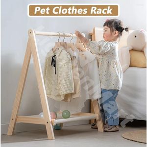 Vestuário para cães pet gato gato de madeira para roupas de roupas de madeira acessórios de armazenamento
