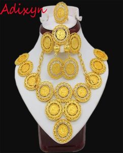 Conjuntos de jóias de jóias de moedas de Turquia Adixyn Turkey para mulheres Coins de cor de ouro de ouro Arabicafrican Bridal Wedding Gifts 22071344074