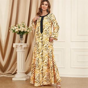 Etnik Giyim Moda Kadınlar Maksi Elbise Yazdır Müslüman Abaya Dubai Türkiye Kaftan İslami Jalabiya Arap Robe Eid Mübarek Ramazan Elbise Kaftan