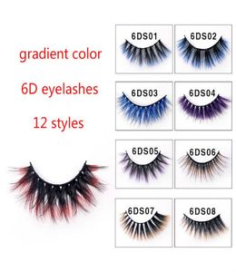 12 estilo 6d Mink para gradiente de cabelo Cília falsa cílios espessos cílios falsos Extensão natural Eyelashes5004330