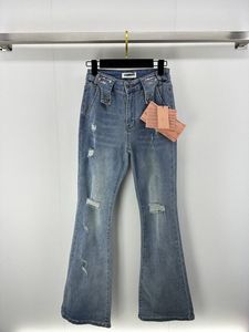 Designer jeans 2024 Nuova pannelli di moda di moda primavera estate marca di pantaloni nello stesso stile pantaloni da donna jeans da donna 0504-10