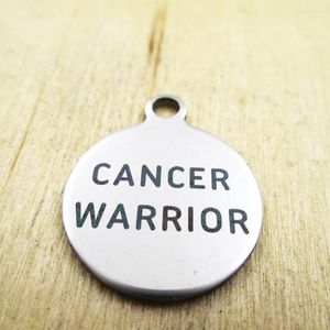 Pendant Necklaces 20pcs/lot-cancer Warrior Charms Laser Engraved Customized DIY Pendants