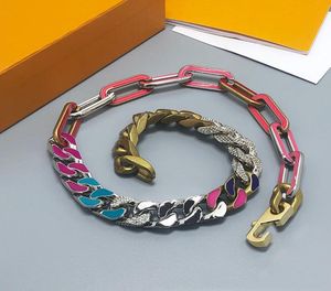 Ny färg Hip Hop Diamond Chain Halsband Menshalsband smycken Hög kvalitet med ruta 871948707