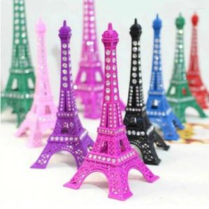 Decorative Figurines Assorted Color Rhinestone Paris Eiffel Tower Sculpture Vintage Model Home Decors (7inch)