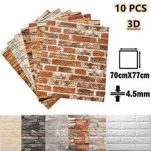 10pcs Painel autoadesivo Sala de estar de fundo tijolo Papéis de parede de espuma de espuma a água da parede Decoração de luxo DIY de parede DIY adesivo de parede 3D 240420