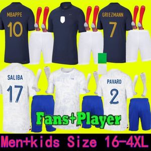 2022 2023 Benzema Mbappe Soccer JerseysプレーヤーバージョンGriezmann Pogba 22 23フランスワールドカップ代表チームFrancia Giroud Fans Kante Football Shirts 323e