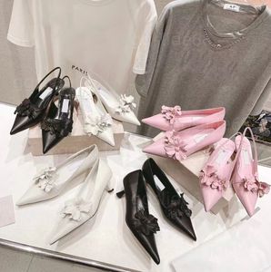 디자이너 하이힐 여성 드레스 신발 브랜드 꽃 장식 우아한 패션 파티 웨딩 안락 신발 크기 35-40