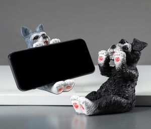 Titular do celular Schnauzer Animal Figuras Acessórios de mesa Figuras de decoração para ornamentos interiores para decoração de casa 23327146