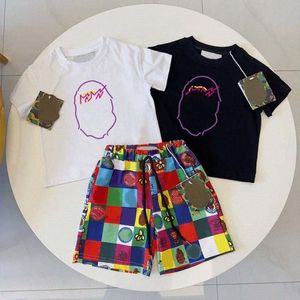 ベビーキッズの服セットデザイナーTシャツショートスーツレタープリント半袖Tシャツ男の子の子供キッドシャツ青年幼児トップ子供BR V9CQ R5MN＃