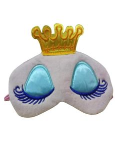 1pc prinsessan krona söta ögon täcker ögonskål ögonpatch resor sovande ögonbulle skugga ögon mask bärbar pinkblue färg3916348