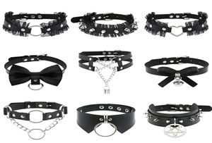 Fashion Jewelry Leather Spiked Choker Punk Collar Women Men Rivets Studded Chocker Chunky Necklace Goth Jewelry Metal Gothic Emo A1310579