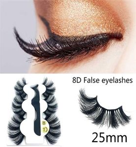 3pair Luxus 8d falsche Wimpern Flauschige Streifen -Wimpern Lang natürliche Party -Wimpern 3d Nerk Lange dauerhafte G0429 10 405319887