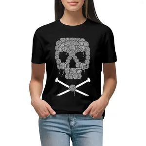 Women's Polos Yarn Pirate Knitters Sugar Skull - Knitting Crochet S T-shirt Female Shirts Graphic Tees Dress For Women Sexy