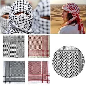 Lenços homens adultos lenço árabe lenço de algodão Shemagh Desert Jacquard 125x125/140x140cm Acessórios de fantasias árabes