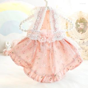 Dog Apparel Multi Colors Tutu Dresses For 2024 Spring And Summer Thin Princess Style Pet Skirt Flower Printing Hanging Strap