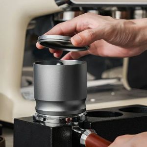 Receptor de café em pó com tampa de 58 mm de alumínio de alumínio Anti -mosca pano com copo de moça