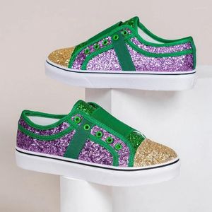 Casual Shoes Women Sneakers Spring Autumn Large Size Flat Women's Low Top Block Round Sequined Canvas Vulcanized