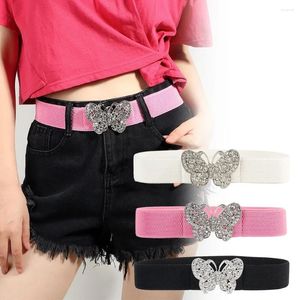 Cintos senhoras elegantes strass shinestone Belt Fashion Streld elástico cinto jeans vestido de jeans acessórios fofos