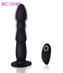 USB Anal Vibrator for Men Silicone Butt Plug Realistic Penis Dildo Vibrator with Suction Anal Sex Toys for Woman Sex Products C1812889817
