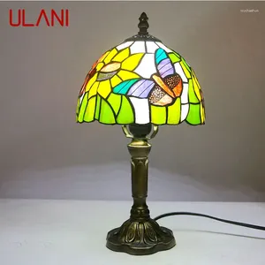 Table Lamps ULANI Tiffany Glass Lamp LED Creative Color Butterfly Pattern Desk Light Decor For Home Living Room Bedroom