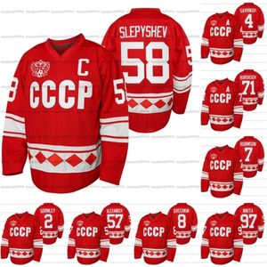 CEOA3740 Russia Hockey Classic CCCP Red 75th Anniversary Jersey Anton Slepyshev Vladislav Gavrikov Anton Burdasov Eric O'Dell Corban Knight Mat