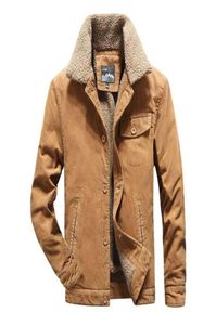 Men039sジャケットMcikknyMen Warm Corduroy Coats Fur Collar Winter Casuare Outwear Male Thermal3392843