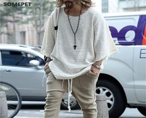 Jesień mężczyźni długoterminowe Sweter Sweter Sweter Sweter swobodny dzianiny luźne topy Harajuku cienkie białe solidne męskie pullover Pull Homme Streetwear G097605937