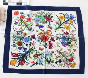 スカーフ100ピュアシルクスカーフ女性花柄プリントスクエアスモールヘッドハンカチファウラード全体ヒジャーブラップ53CM16887293