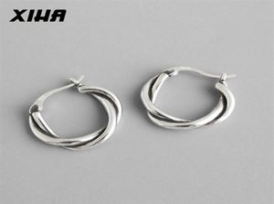 925 Sterling Silver Hoop Earrings for Women Summer Trend Round Earring Ear Piercing Korean Huggie Fashion Jewelry 200924256M8241179