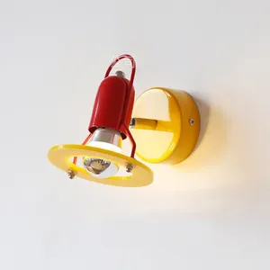 Lampa ścienna Memphis Medieval Vintage kolorowy Bauhaus prosty salon sypialnia LED dla dzieci