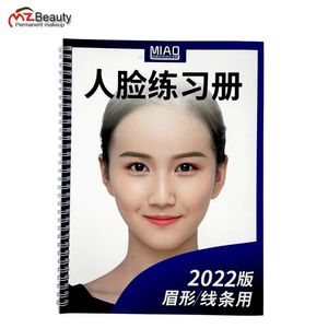 Textbook B Face Design 56 Pages Tattoo Exercise Books Permanent Makeup Eyebrow/Eyeliner/Lip Practice Cosmetics Teaching Supply 240423