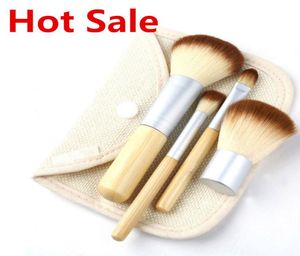 Makeupborstar Make Up Borstes 4st Professional Cosmetic Brush Kit Thin Fiber Batt Sack Bag Package Eyeshadow Foundation Shade To7692332